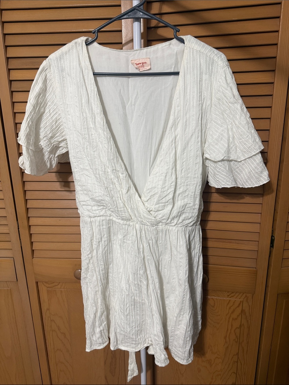 Showpo White Textured V-Neck Romper